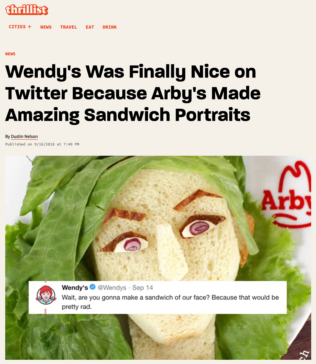 Thrillist Make My Sandwich article screenshot