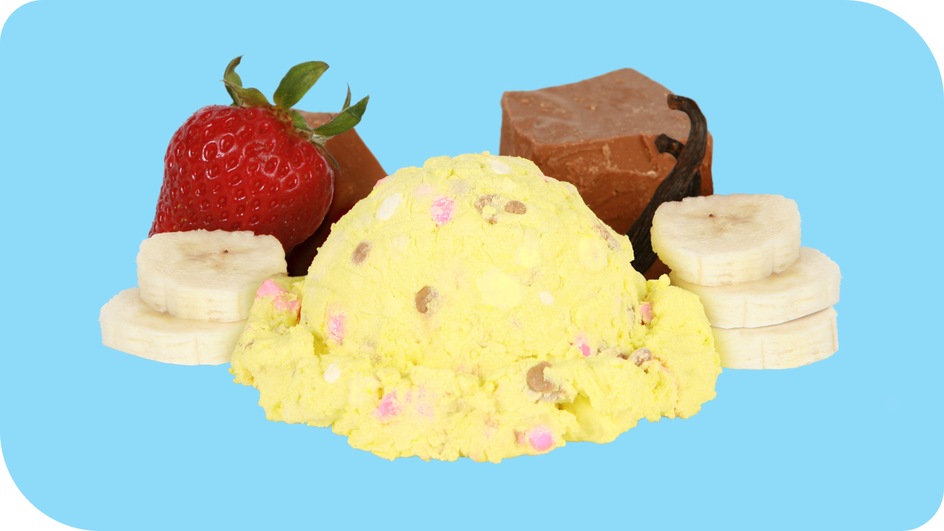 Banana Split Dots 'n Cream with Flavor Garnish